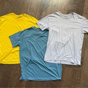 Men's Casual T-Shirt Set - Yellow, Blue, and Gray